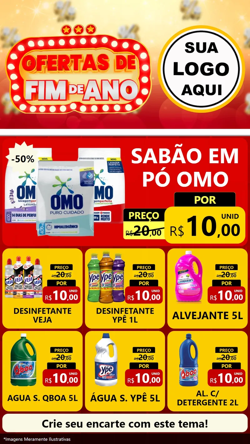 Modelo de Rede Social para Stories com o tema Ofertas de Fim de Ano para Produtos de Limpeza