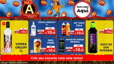 Modelo de TV para TV Horizontal com o tema Dia A - O Dia Mais Barato Do Mês para Distribuidora de bebidas