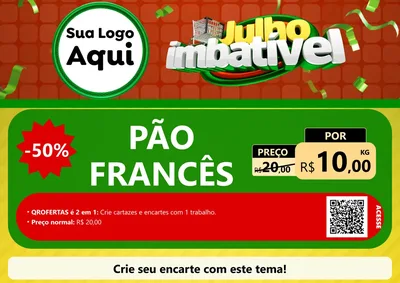 Modelo de Cartaz para Cartaz A4 Horizontal com o tema Julho Imbatível para Padaria