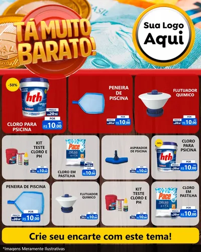 Modelo de Rede Social para Feed Instagram com o tema Está Muito Barato para Produtos para Piscina