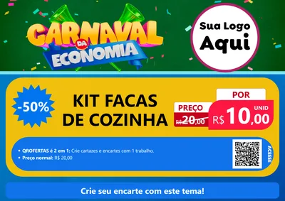 Modelo de Cartaz para Cartaz A4 Horizontal com o tema Carnaval da Economia para Utilidades Domésticas