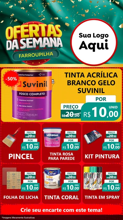 Modelo de Rede Social para Stories com o tema Ofertas da Semana Farroupilha para Tintas e Ferramentas