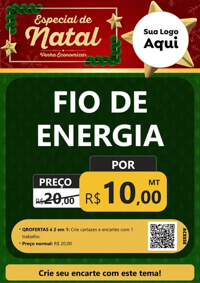 Modelo de Cartaz para Cartaz A4 Vertical com o tema Especial de Natal para Materiais Elétricos