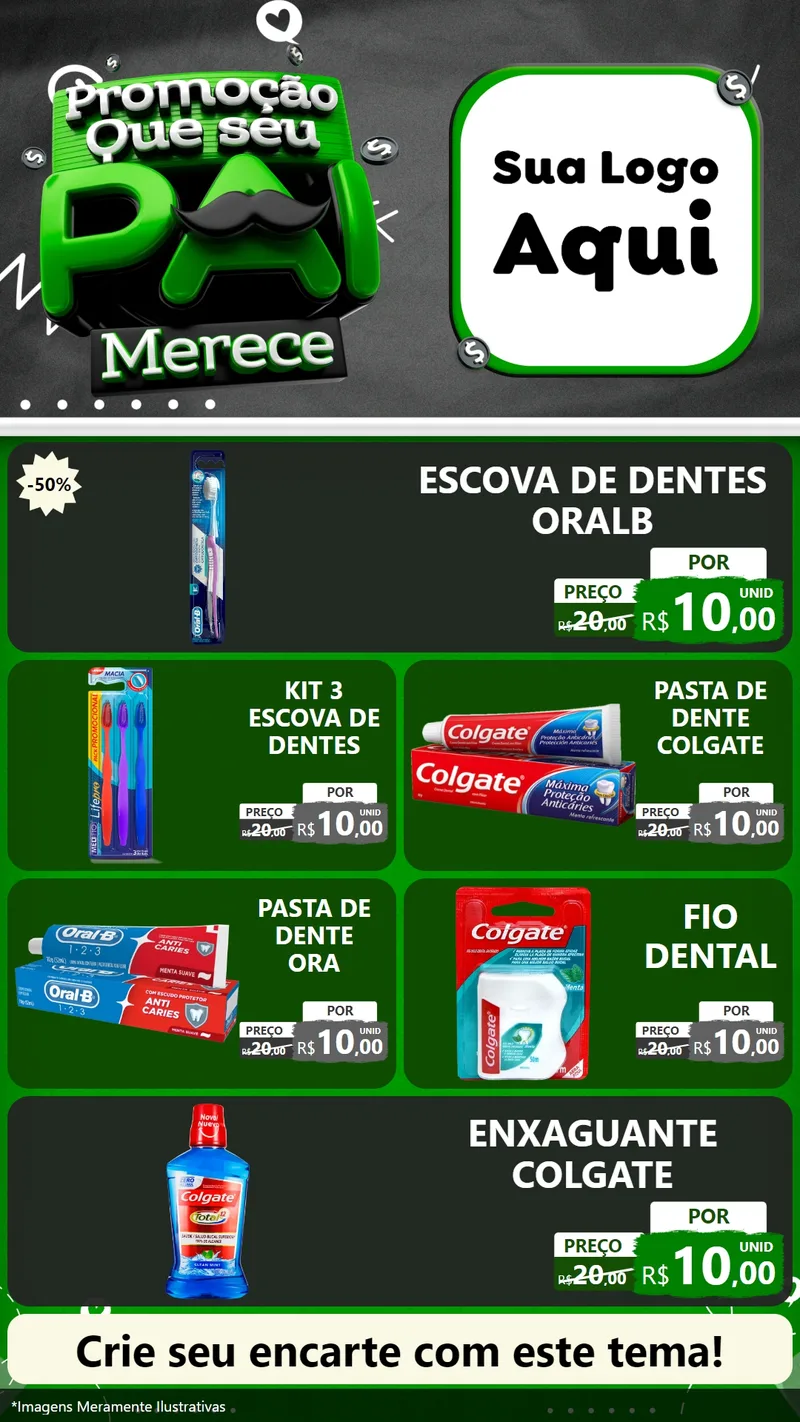 Modelo de TV para TV Vertical com o tema Promoção Que seu Pai Merece para Higiene Pessoal