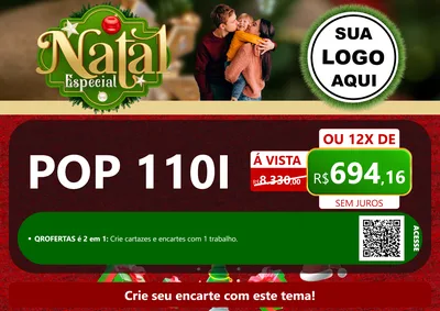 Modelo de Cartaz para Cartaz A4 Horizontal com o tema Natal Especial para Concessionaria de Motos