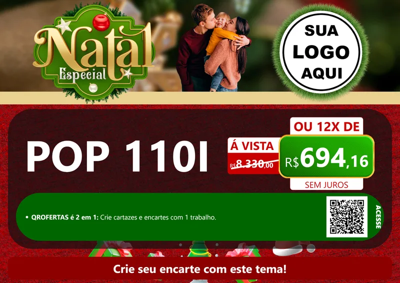 Modelo de Cartaz para Cartaz A4 Horizontal com o tema Natal Especial para Concessionaria de Motos