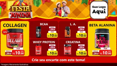 Modelo de TV para TV Horizontal com o tema Festa Junina para Suplementos alimentares