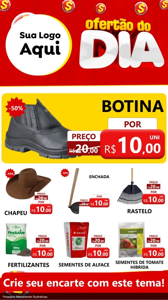 Modelo de Rede Social para Stories com o tema Ofertão do dia para Agropecuária