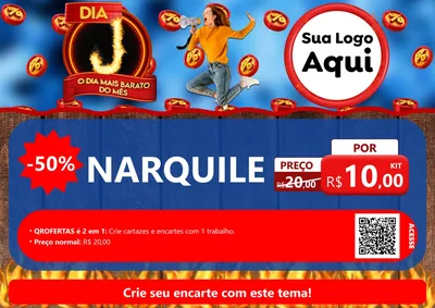 Modelo de Cartaz para Cartaz A4 Horizontal com o tema Dia J - O Dia Mais Barato Do Mês para Tabacaria