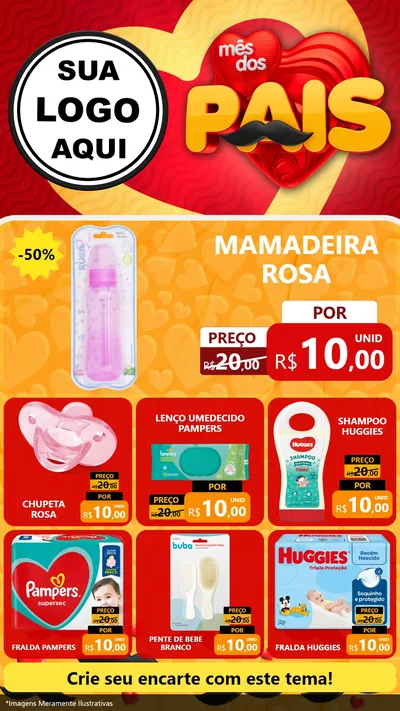 Modelo de Rede Social para Stories com o tema Mês Dos Pais para Bebês