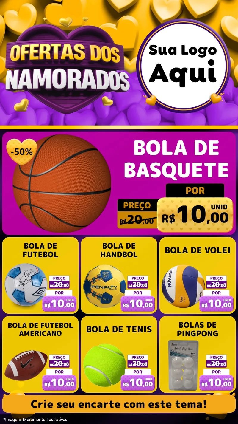 Modelo de Rede Social para Stories com o tema Oferta Dos Namorados para Artigos Esportivos