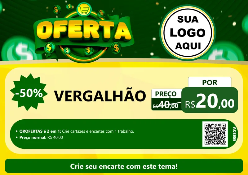 Modelo de Cartaz para Cartaz A4 Horizontal com o tema Oferta para Ferragens
