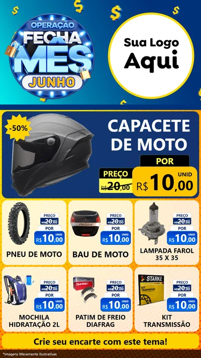 Modelo de Rede Social para Stories com o tema Operação Fecha Mês, Junho para Moto peças