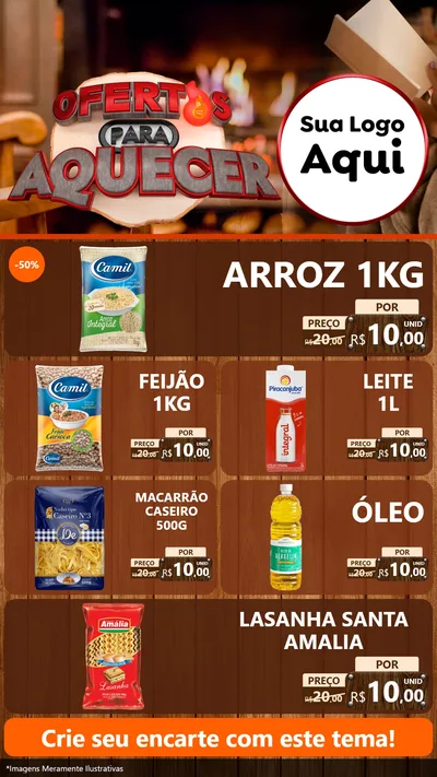 Modelo de TV para TV Vertical com o tema Ofertas Para Aquecer para Supermercado