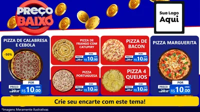 Modelo de TV para TV Horizontal com o tema Preço Baixo para Pizzaria