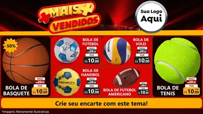 Modelo de TV para TV Horizontal com o tema Mais Vendidos para Artigos Esportivos