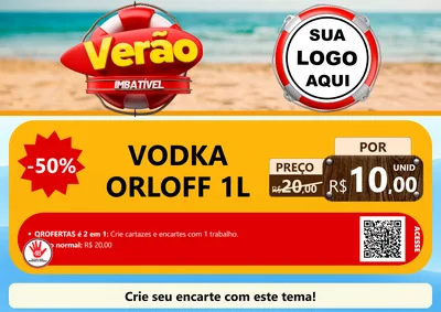 Modelo de Cartaz para Cartaz A4 Horizontal com o tema Verão Imbatível para Distribuidora de bebidas