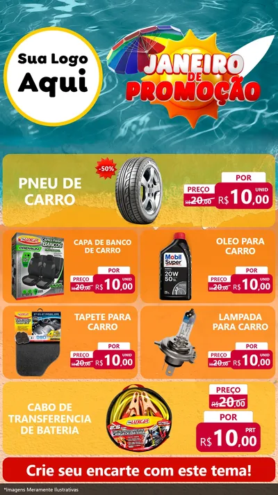 Modelo de TV para TV Vertical com o tema Janeiro de Promoção para Auto peças