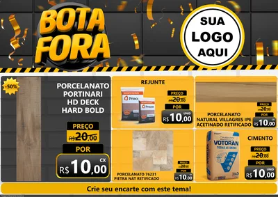 Modelo de Encarte para Encarte A4 Horizontal com o tema Bota Fora para Pisos e revestimentos