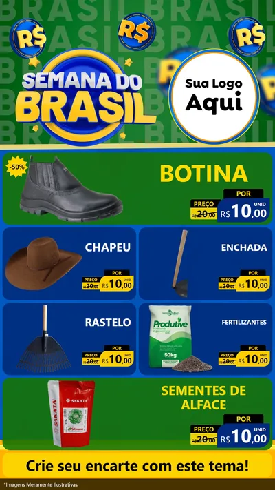 Modelo de TV para TV Vertical com o tema Semana Do Brasil para Agropecuária