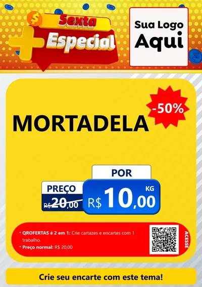 Modelo de Cartaz para Cartaz A4 Vertical com o tema Sexta Mais Especial para Frios e Laticínios