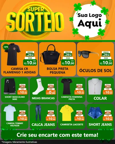 Modelo de Rede Social para Feed Instagram com o tema Super Sorteio para Roupas e acessórios
