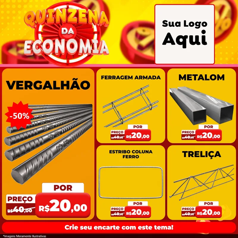 Modelo de Rede Social para Feed Facebook com o tema Quinzena Da Economia para Ferragens