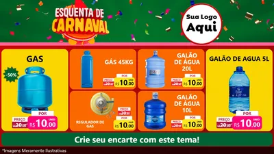 Modelo de TV para TV Horizontal com o tema Esquenta de Carnaval para Água e gás