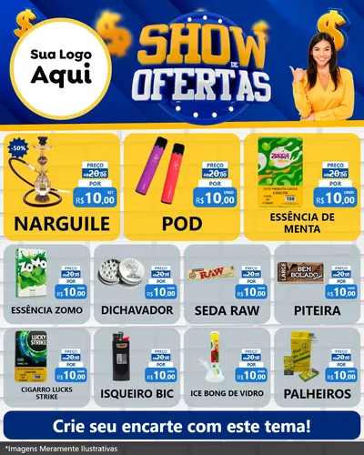 Modelo de Rede Social para Feed Instagram com o tema Show de Ofertas para Tabacaria