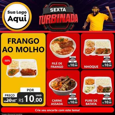 Modelo de Rede Social para Feed Facebook com o tema Sexta Turbinada para Restaurante