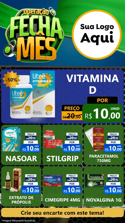 Modelo de Rede Social para Stories com o tema Operação Fecha Mês para Farmácia