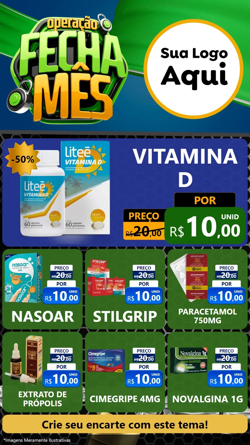 Modelo de Rede Social para Stories com o tema Operação Fecha Mês para Farmácia