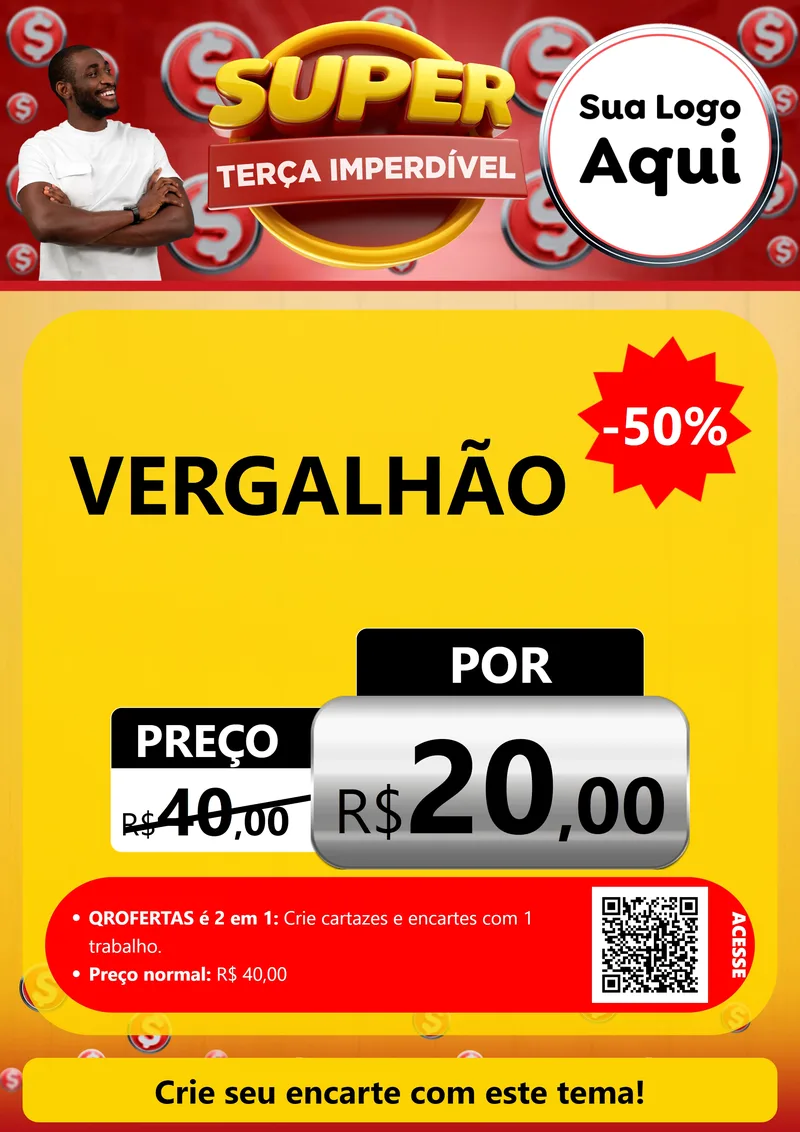Modelo de Cartaz para Cartaz A4 Vertical com o tema Super Terça Imperdível para Ferragens
