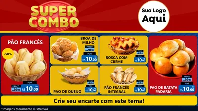 Modelo de TV para TV Horizontal com o tema Super Combo para Padaria