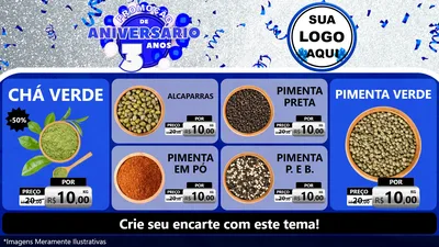 Modelo de TV para TV Horizontal com o tema Promoção de Aniversário - 3 Anos para Produtos Naturais