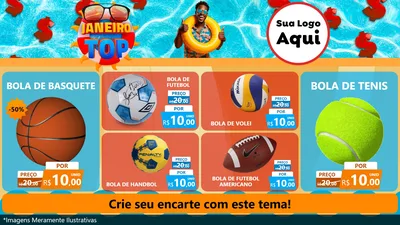 Modelo de TV para TV Horizontal com o tema Janeiro Top para Artigos Esportivos