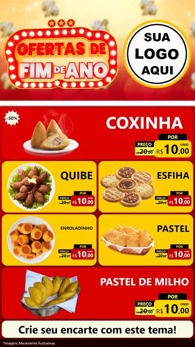 Modelo de TV para TV Vertical com o tema Ofertas de Fim de Ano para Salgadaria