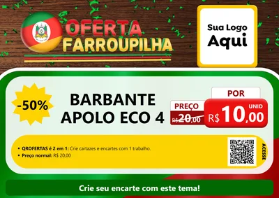 Modelo de Cartaz para Cartaz A4 Horizontal com o tema Oferta Farroupilha para Armarinho e Aviamentos