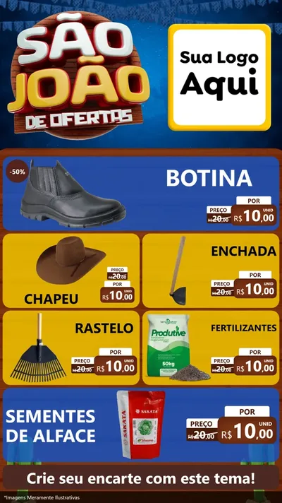 Modelo de TV para TV Vertical com o tema São João Ofertas Imbatíveis! - Junina para Agropecuária