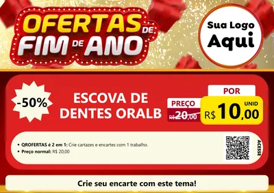 Modelo de Cartaz para Cartaz A4 Horizontal com o tema Ofertas de Fim de Ano para Higiene Pessoal