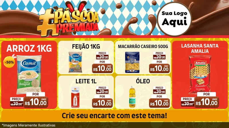 Modelo de TV para TV Horizontal com o tema Páscoa Premiada para Supermercado