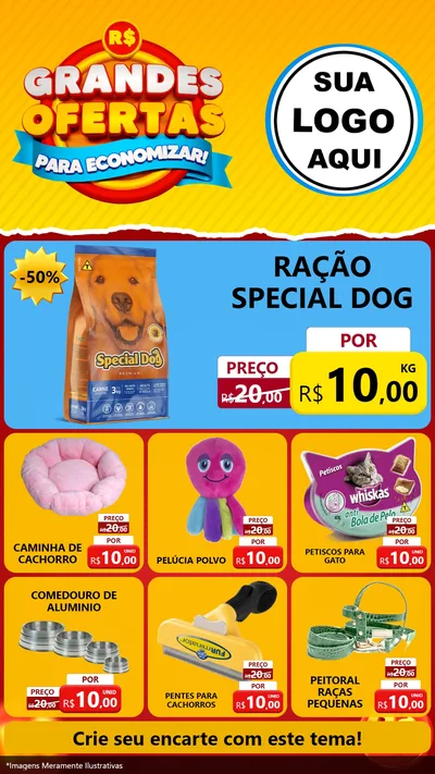 Modelo de Rede Social para Stories com o tema Grandes Ofertas Para Economizar! para Pet Shop