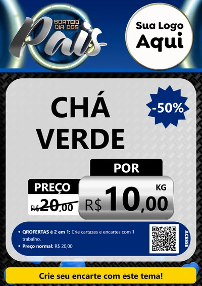 Modelo de Cartaz para Cartaz A4 Vertical com o tema Sorteio Dia Dos Pais para Produtos Naturais