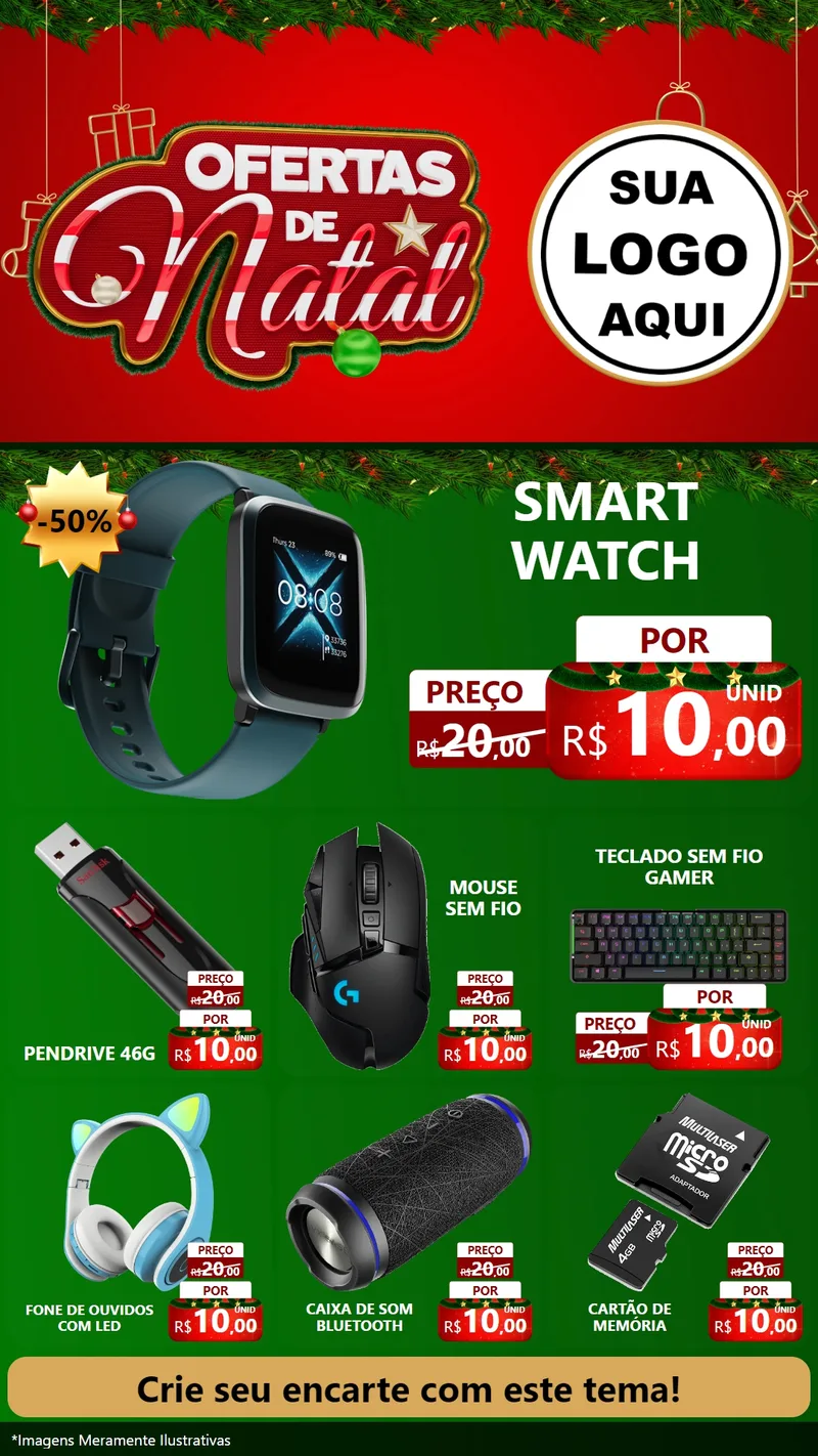 Modelo de Rede Social para Stories com o tema Ofertas de Natal para Informática