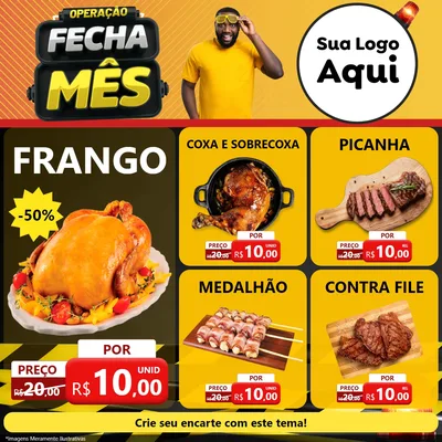 Modelo de Rede Social para Feed Facebook com o tema Operação Fecha Mês para Assados