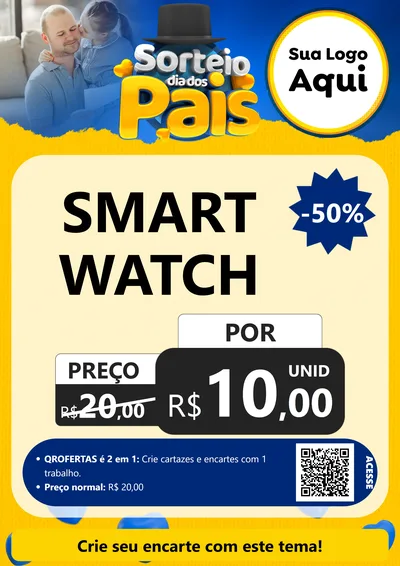Modelo de Cartaz para Cartaz A4 Vertical com o tema Sorteio Dia Dos Pais para Informática