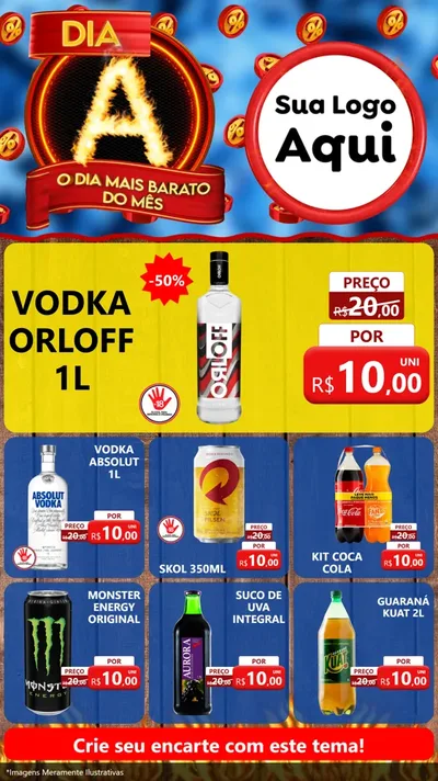 Modelo de Rede Social para Stories com o tema Dia A - O Dia Mais Barato Do Mês para Distribuidora de bebidas