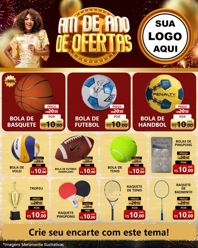 Modelo de Rede Social para Feed Instagram com o tema Fim de Ano de Ofertas para Artigos Esportivos