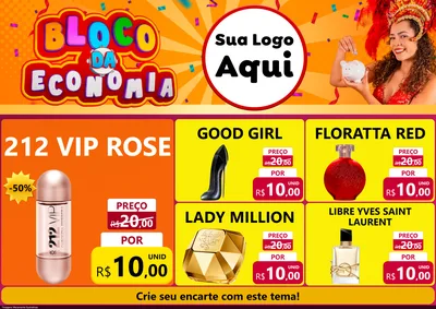 Modelo de Encarte para Encarte A4 Horizontal com o tema Bloco da Economia para Perfumes