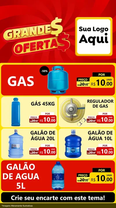 Modelo de TV para TV Vertical com o tema Grandes Ofertas para Água e gás